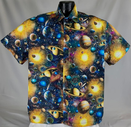 Outer Space, Aliens, and Rocket Ship themed Hawaiian Shirts